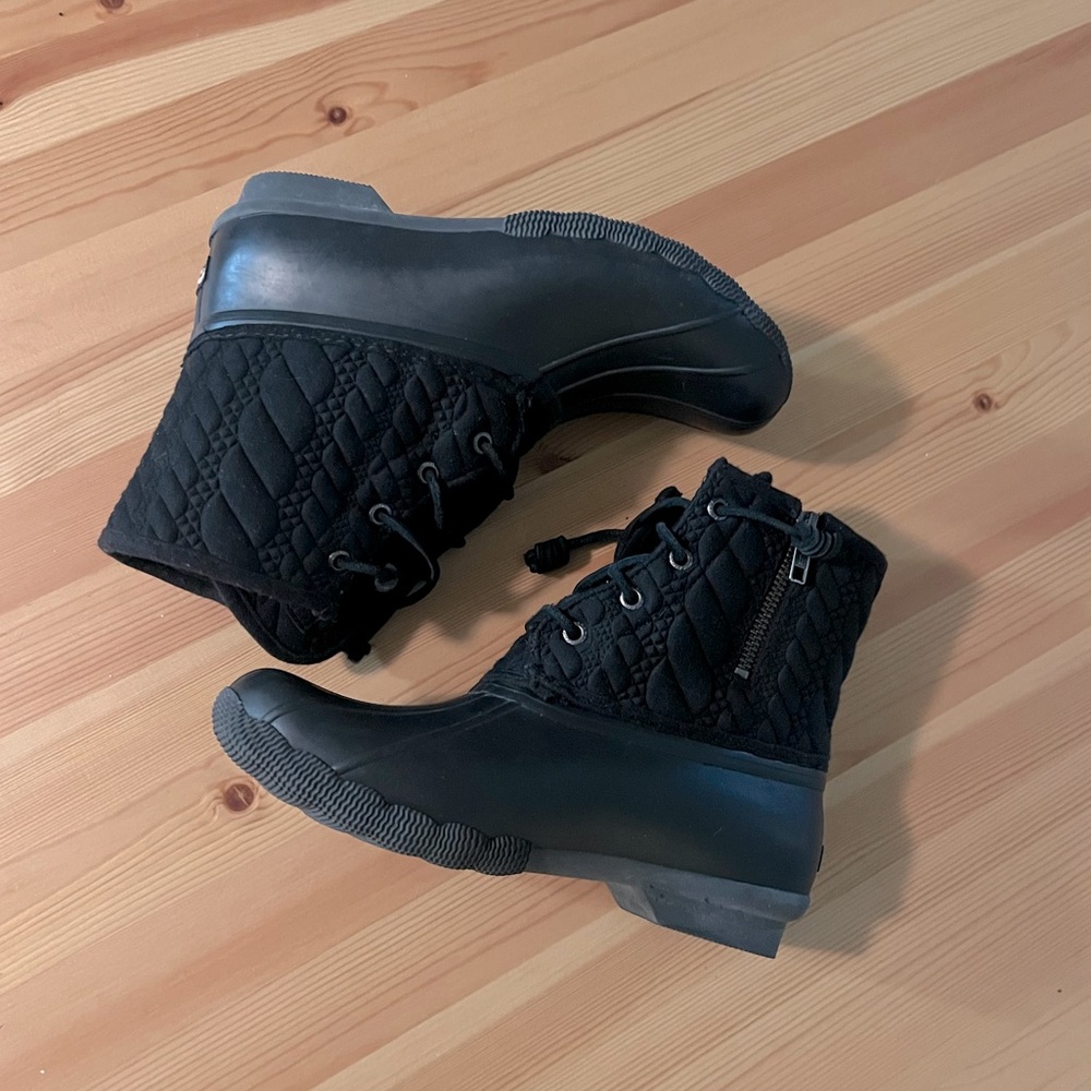 Black Sperry Duck Boots